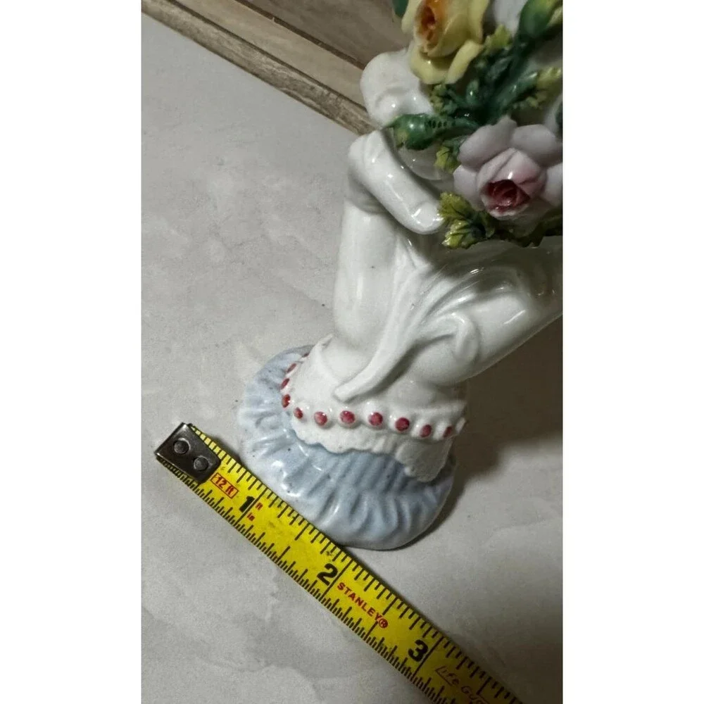 Antique Dresden-style porcelain hand-shaped figural vase